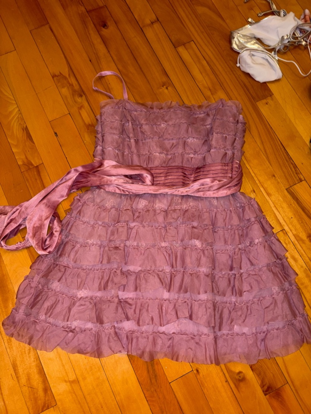 Girls Mauve Ruffle Party Dress BCBG
